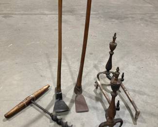 Antique Adz - 2, $200 each.  Fireplace grid irons $25 for the set.