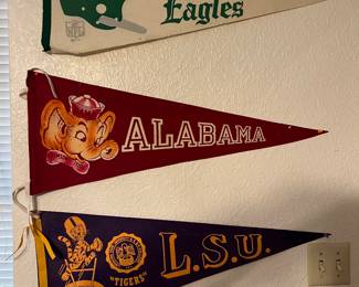 Vintage LSU, Alabama, and Philadelphia Football Pennant’s 
