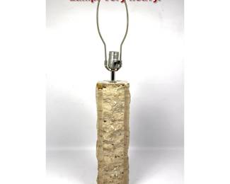 Lot 8 Solid Rough Hewn Travertine Table Lamp. Very heavy. 