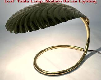 Lot 273 TOMMASO BARBI style Brass Plated Leaf Table Lamp. Modern Italian Lighting