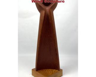 Lot 86 Danish Modern Denmark Signed Teak Wood Sculpture