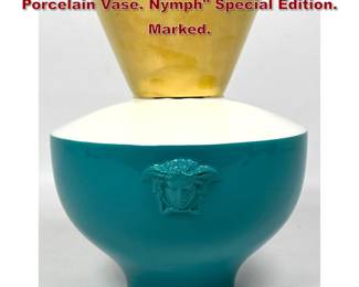 Lot 34 Rosenthal VERSACE Three Color Porcelain Vase. Nymph Special Edition. Marked.