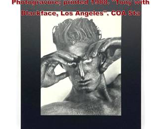 Lot 181 HERB RITTS Vintage Sheet Fed Photogravure printed 1988. Tony with Blackface, Los Angeles. COA Sta
