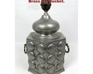 Lot 88 Mid Century Modern Pewter and Brass Ice Bucket. 
