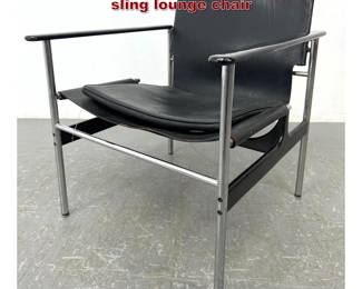 Lot 478 Charles Pollack for Knoll leather sling lounge chair