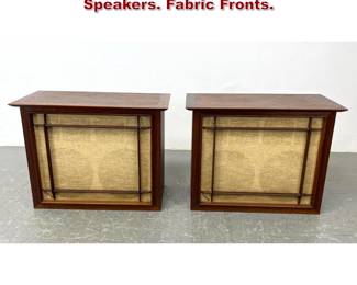 Lot 421 Pr WHARFEDALE Walnut cabinet Speakers. Fabric Fronts. 