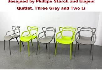 Lot 350 The Masters Chairs for Kartell designed by Phillipe Starck and Eugeni Quitlet. Three Gray and Two Li