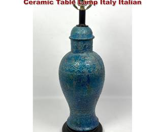 Lot 16 Aldo Londi Bitossi Rimini Blue Glazed Ceramic Table Lamp Italy Italian 