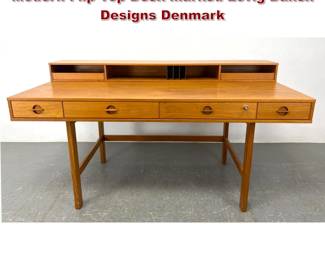 Lot 1 Peter Lovig Nielsen Teak Danish Modern Flip Top Desk marked Lovig Dansk Designs Denmark