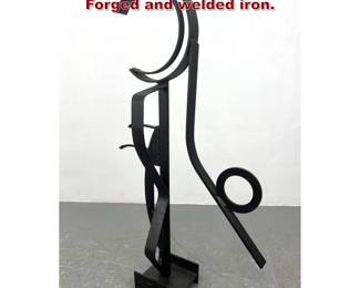 Lot 514 KJB 1969 Iron Brutalist Sculpture. Forged and welded iron. 