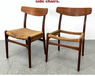 Lot 368 Pair HANS J WEGNER Teak side chairs. 