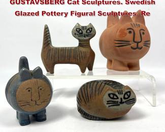 Lot 30 Collection LISA LARSON for GUSTAVSBERG Cat Sculptures. Swedish Glazed Pottery Figural Sculptures. Re