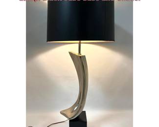 Lot 10 Laurel Swoosh Metal Modernist Table Lamp. Black cube base and Shade. 