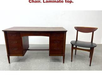 Lot 460 Lane American Modern Desk and Chair. Laminate top. 