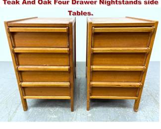 Lot 372 A.B. Lammhults Mobler Swedish Teak And Oak Four Drawer Nightstands side Tables.