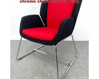 Lot 354 Softline Red and black fabric and chrome chair. Made in Italy. 