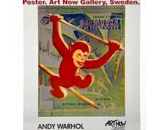Lot 185 Andy Warhol Chimp Exhibition Poster. Art Now Gallery, Sweden. 