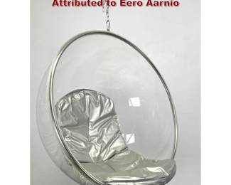 Lot 415 Clear Acrylic Bubble Chair Attributed to Eero Aarnio