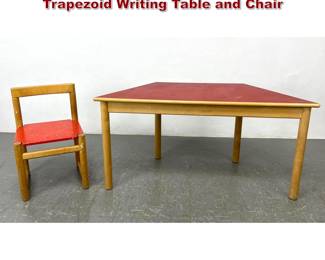 Lot 524 Vintage Ikea Children s Birch Trapezoid Writing Table and Chair