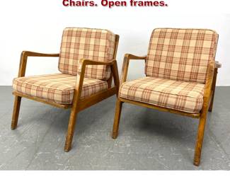 Lot 351 Pair Mid Century Modern Lounge Chairs. Open frames. 