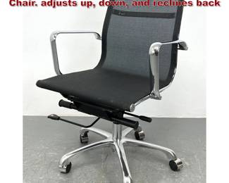 Lot 380 Black Mesh and chrome swivel desk Chair. adjusts up, down, and reclines back