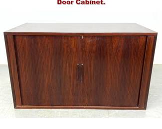 Lot 292 Danish Modern Rosewood Tambour Door Cabinet. 
