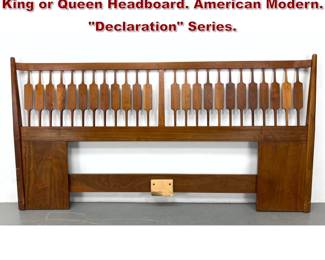 Lot 449 KIPP STEWART for DREXEL Walnut King or Queen Headboard. American Modern. Declaration Series. 