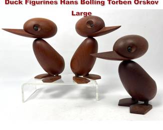 Lot 104 3pc Danish Modern 7 Carved Teak Duck Figurines Hans Bolling Torben Orskov Large 