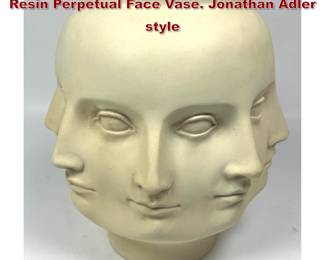 Lot 260 Fornasetti style. TMS 2005. Molded Resin Perpetual Face Vase. Jonathan Adler style