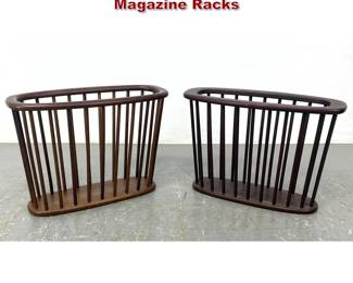 Lot 194 2pc Arthur Umanoff Style Walnut Magazine Racks