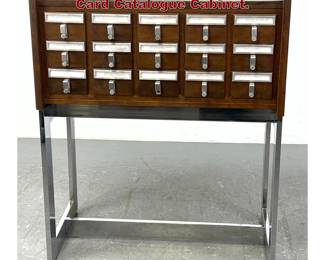 Lot 305 Mid Century Modern Chrome Base Card Catalogue Cabinet. 