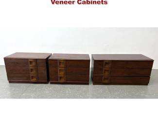 Lot 303 3pc French Diminutive Dark Oak Veneer Cabinets