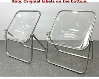 Lot 344 Pair Plona Lounge Chairs by Castelli Italy. Original labels on the bottom. 