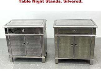 Lot 439 Pair Hayworth Pier 1 Mirrored Side Table Night Stands. Silvered. 
