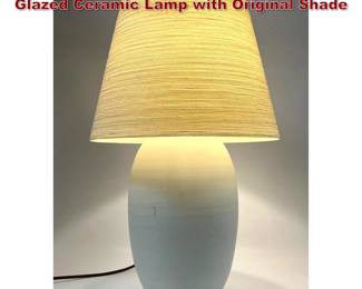 Lot 337 Lotte Bostlund Danish Modern Glazed Ceramic Lamp with Original Shade
