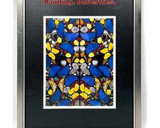 Lot 191 Small Print of Damien Hurst Painting. Butterflies. 