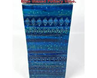 Lot 63 Aldo Londi Bitossi Italian Italy Rimini Blue Glazed Pottery Vase.