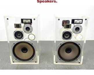 Lot 470 Pair Pioneer HPM 100 Lucite Loud Speakers. 