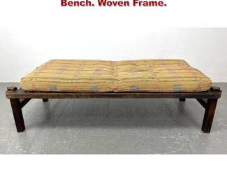 Lot 392 Rustic Peg Construction Daybed Bench. Woven Frame. 