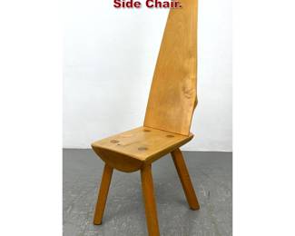 Lot 166 Rustic Tall Back Wood Log Side Chair. 