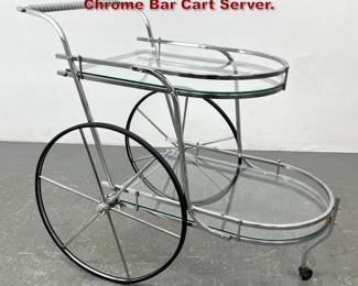 Lot 520 Bassick Mid Century Modern Chrome Bar Cart Server. 