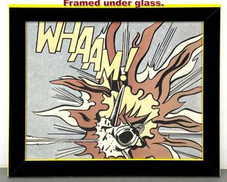 Lot 494 Roy Lichtenstein Whaam Print . Framed under glass. 