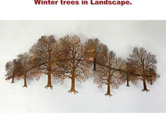 Lot 529 Detailed Copper tree Wall Sculpture. Winter trees in Landscape. 