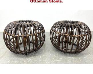 Lot 483 Pair Franco Albini Style Ottoman Stools. 