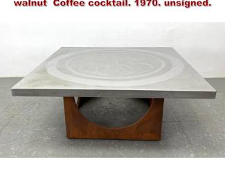 Lot 274 Heinz Lilienthal Etched Metal and walnut Coffee cocktail. 1970. unsigned. 