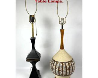 Lot 521 2pcs Mid Century Modern Table Lamps.