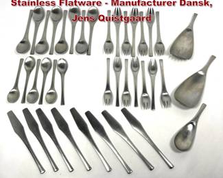 Lot 69 39 pcs Dansk Odin, Jens Quistgaard Stainless Flatware Manufacturer Dansk, Jens Quistgaard