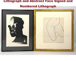 Lot 506 2pcs Modernist Art. Matisse Lithograph and Abstract Face Signed and Numbered Lithograph