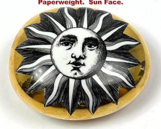 Lot 45 PIERO FORNASETTI Milano Paperweight. Sun Face. 