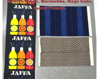 Lot 151 3 sections of Vintage Mid Century Modern Fabric. Marimekko, Maija Isola, Suomi Finland. 